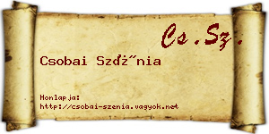 Csobai Szénia névjegykártya